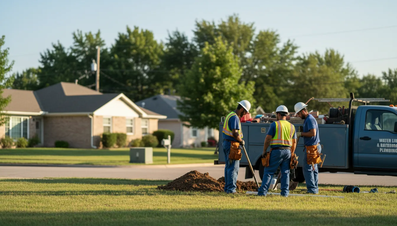 Residential water line and bathroom plumbing service in Lawrenceburg, KY